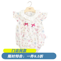Rabbi official flagship baby jumpsuit summer Princess 2021 baby baby shirt summer baby clothes