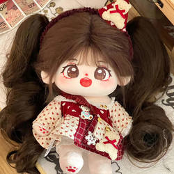 Wig 20cm cotton doll high -temperature silk single double ponytail grabbing curls, horsetail long head braid multi -color