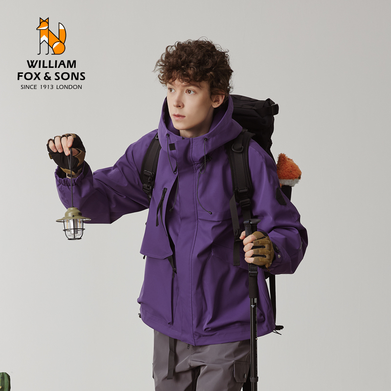 British Little Fox 2026 Three-Proof Technical Fabric Functional Light Outdoor Imitation Softshell Jacket down Jacket Couple Style Jacket