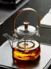 Thickened glass teapot Kettle teapot High temperature and heat-resistant steam steamer Household electric ceramic stove set