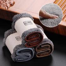 God carving tea towel Tea cloth Absorbent pure thickened cotton linen rag Kung Fu tea set Tea ceremony accessories Tea mat cloth