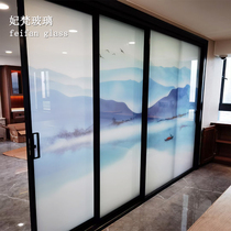 Landscape painting clip Juan tempered glass factory direct sales suitable for club screens dimming atomized background partition wall