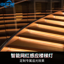 Net Red step stair lamp human body intelligent induction chasing light corridor steps LED embedded line light strip lighting