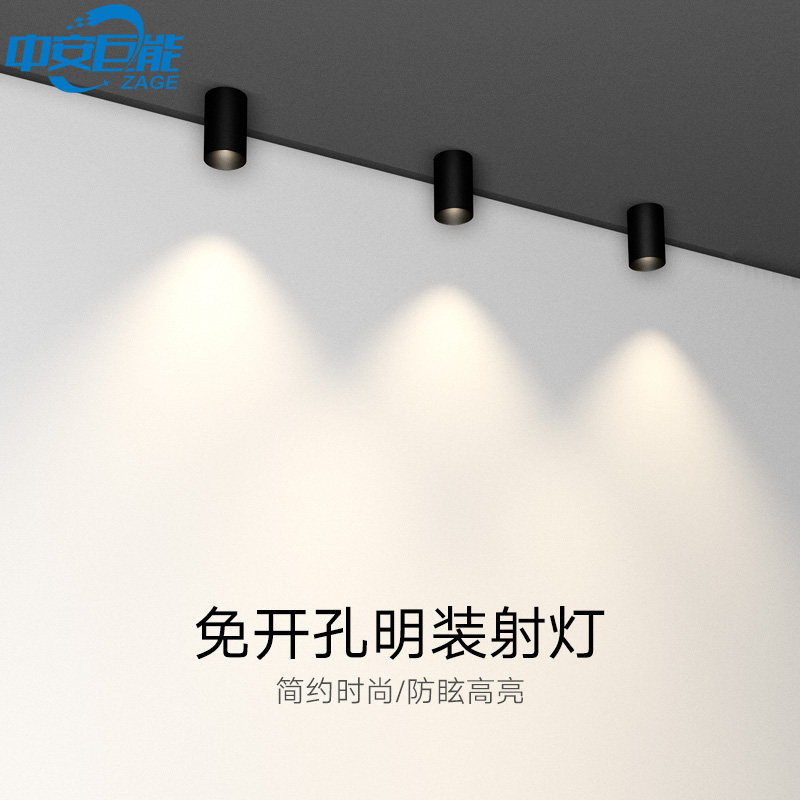 Min Fitting Cylinder Light Led Suspended Ceiling Living-room Corridor Genguan Free Drilling Extremely Simple Aisle Round Ceiling Lamp Suction Top Spotlight