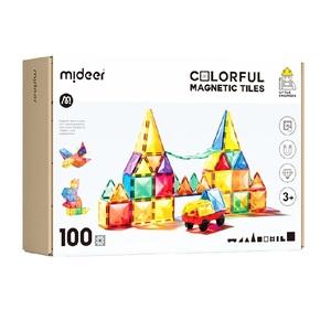 mideer弥鹿磁力片儿童益智玩具生日玩具益智拼装彩窗积木礼物1盒