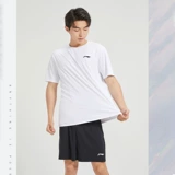 Li Ning, быстросохнущий спортивный костюм для отдыха, футболка с коротким рукавом, баскетбольные шорты для спортзала для бадминтона, короткий рукав, мужской стиль, для бега