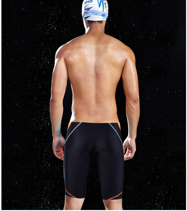 Quần bơi Li Ning quần bơi nam quần boxer quần bơi quần bơi năm điểm quần bơi cạnh tranh thoải mái - Nam bơi đầm quần bơi đi biển nam