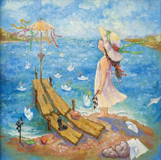 New precision printing French DMC cross stitch living room bedroom children's room Ukrainian children's oil painting 3