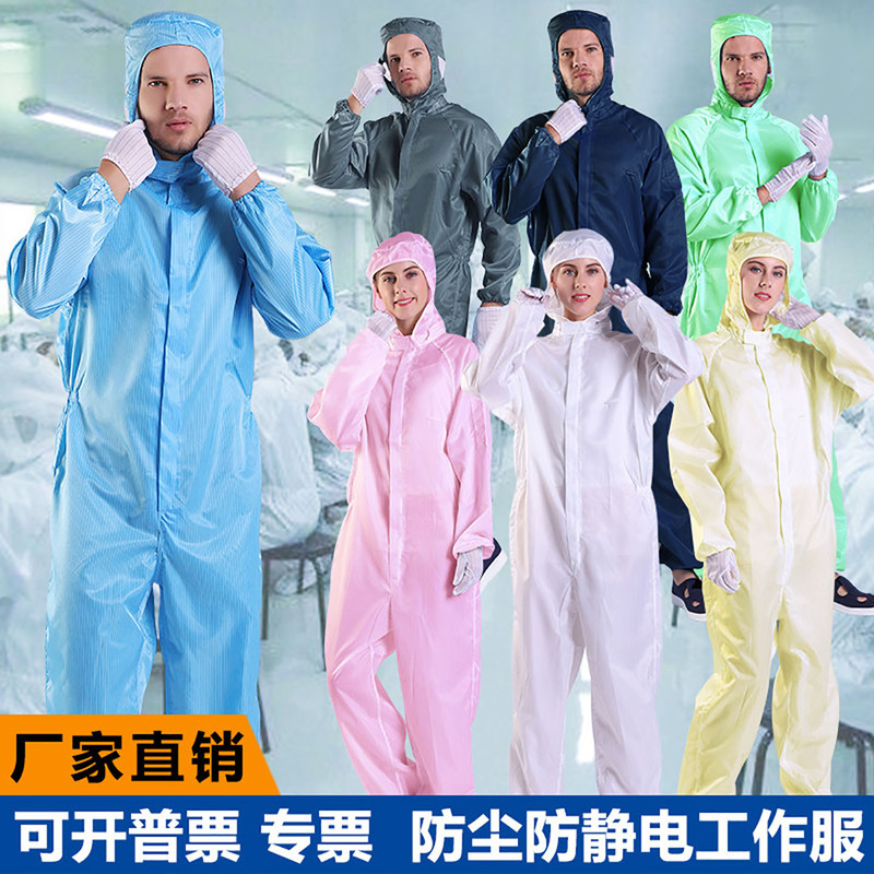 Dust-Free Coveralls with Hood, Full-Body Dust-Proof Workwear for Men and Women, Anti-Static, Separate Pieces, Food-Grade, Cleanroom, Spray Paint Protective Clothing