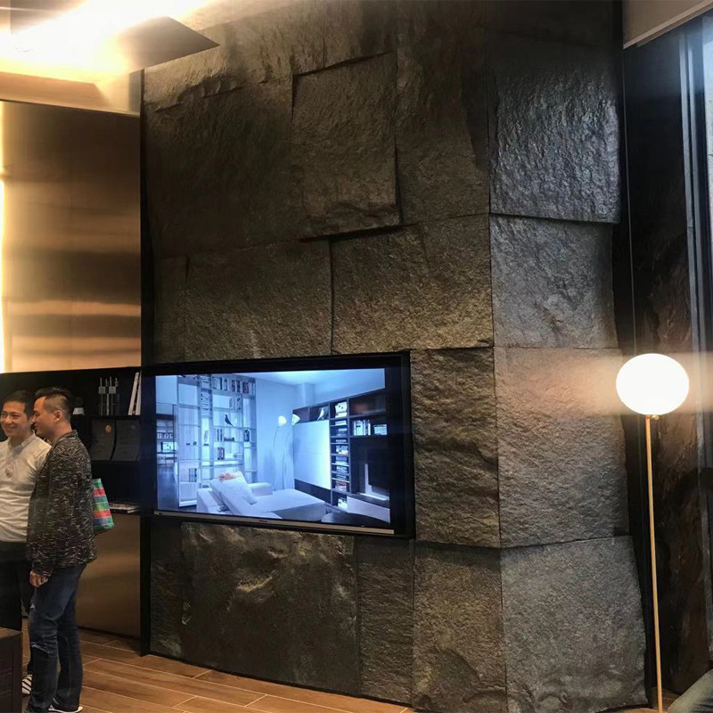 New Pint Marble Living Room TV Background Wall Granite Rock Leather Natural Face Villa Clubhouse Hotel Interior Exterior Stone