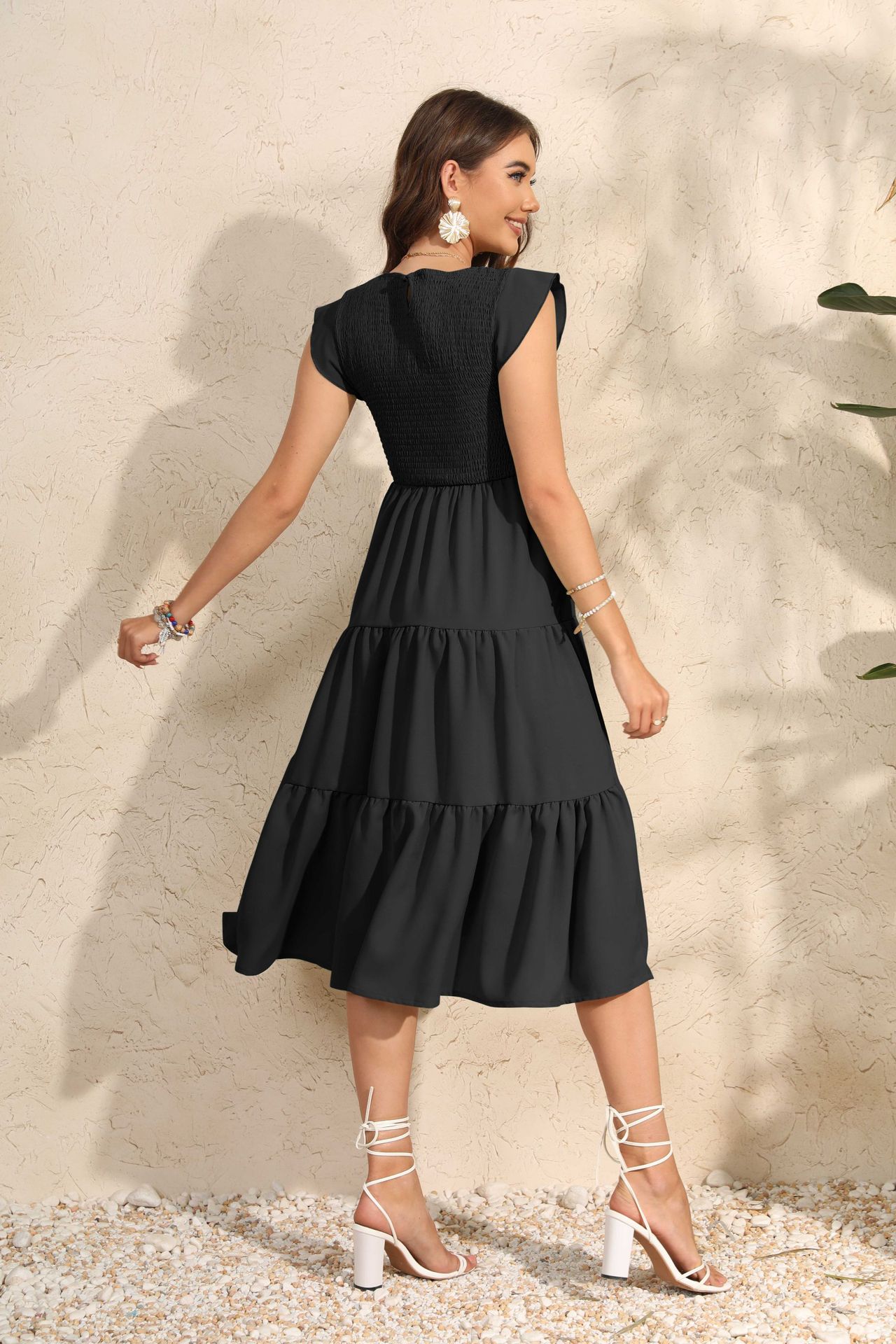 Summer Maternity Pleated Dress Sweet Flying Sleeve O-neck Pregnant Women's Chiffon Dress Plus Size Dresses Maternity Dress 26 O1CN01qts3YU23rZvqf1ROr !!2747147309