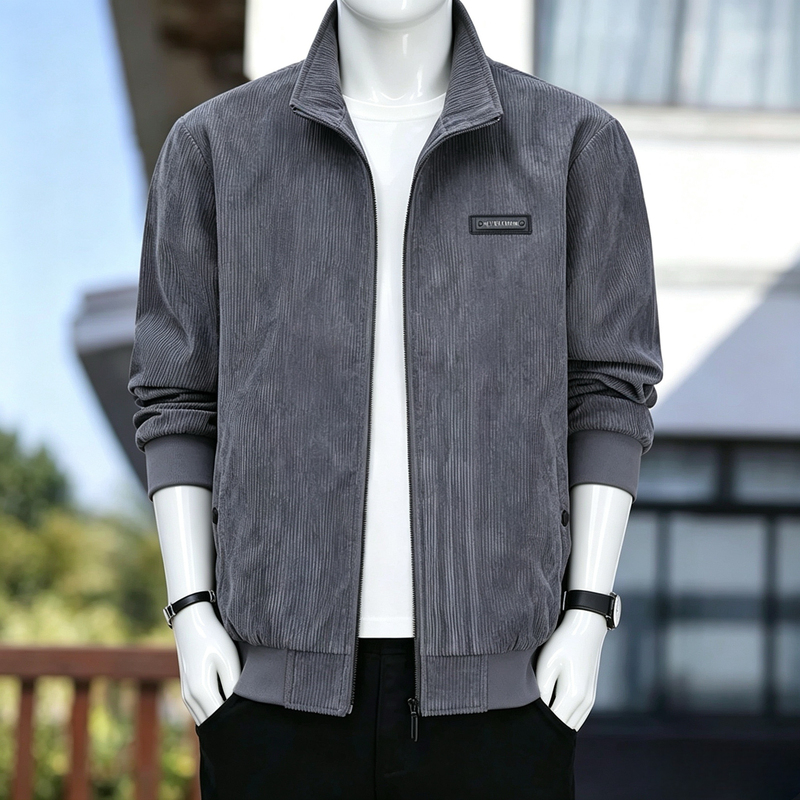 Corduroy Jacket Men's Spring and Autumn New Striped Casual Versatile Top Youth Trendy Retro Coat Men's Clothing