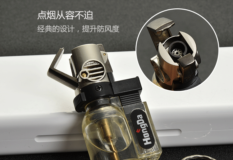 Windproof thẳng vào ngoài trời sáng tạo thu nhỏ hàn mỏ hàn cá tính mini phun súng xì gà 9,9 bật lửa điện