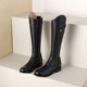 Italy Corso Venezia~Equestrian Boots, Long Boots for Women, No More Than Knee-High, Genuine Leather, Studded High-Top Riding Boots