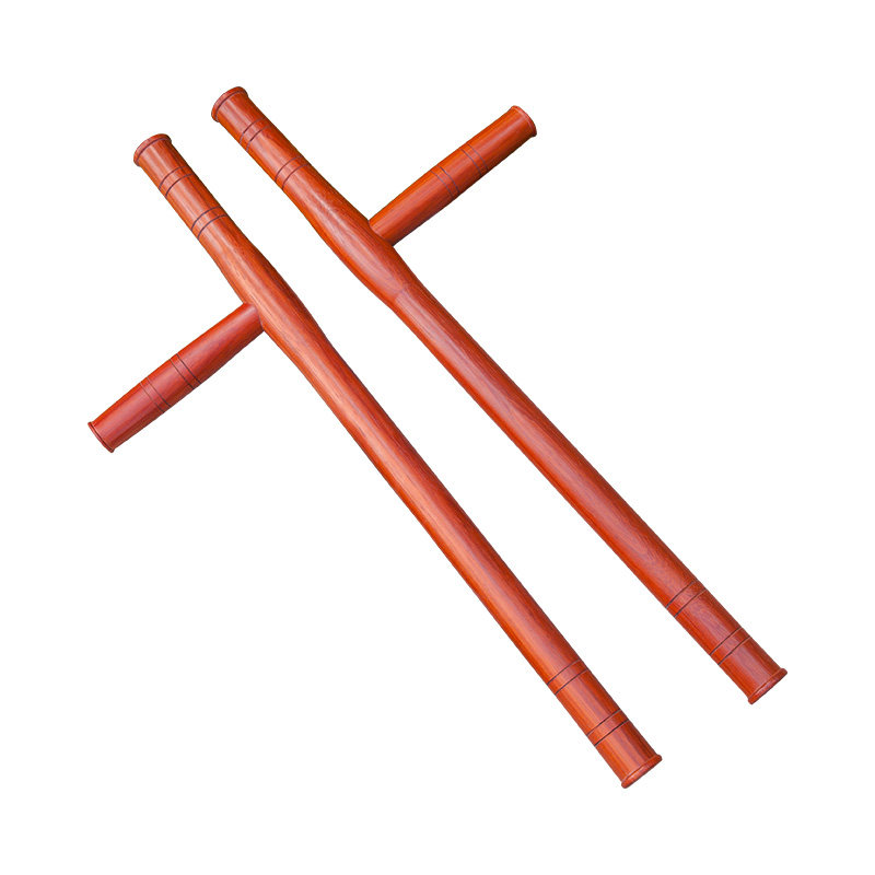 紅花梨木雙柺木製浮萍拐t型拐武器丁字東方棍武術兵器送背袋教程