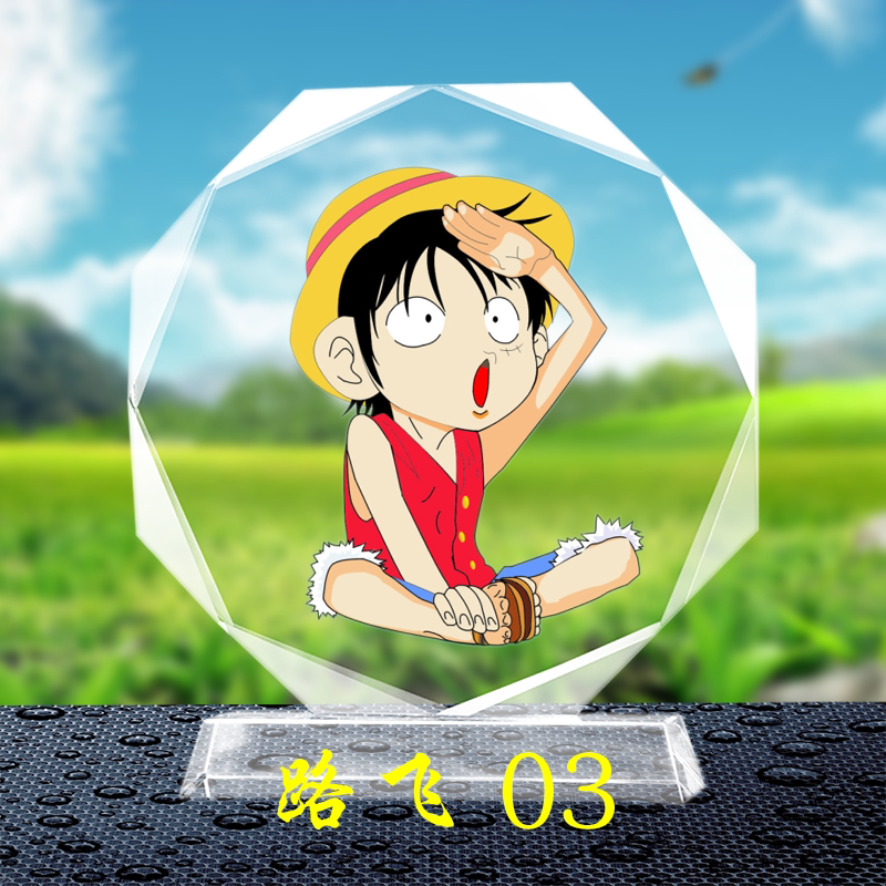 One Piece Creative DIY Birthday Gift Boyfriend Girlfriend Custom Crystal Ornament Luffy Sauron Souvenir