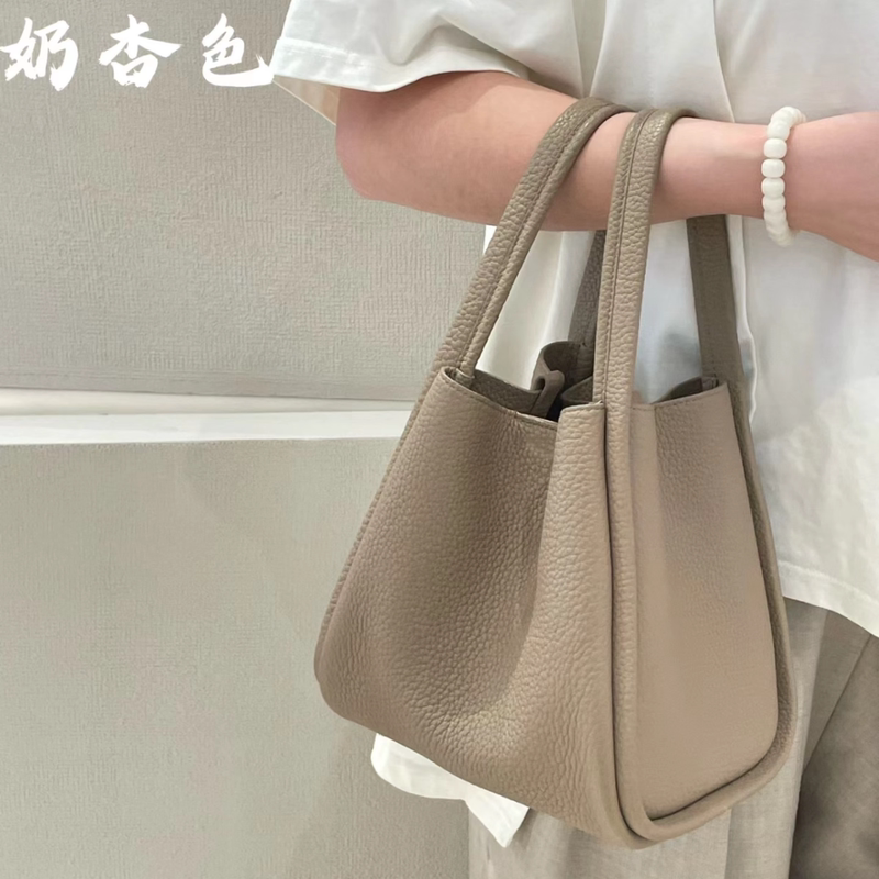 Shanxia Has a New Designer Handbag Made of Full-Grain Cowhide Leather, a Bucket Bag That Can Be Carried by Hand, Worn over the Shoulder, or Cross-Body for Women