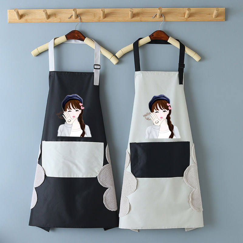 Wipe handapron female kitchen waterproof oil and oil and Korean cute fashion home cooking work work men's clothes