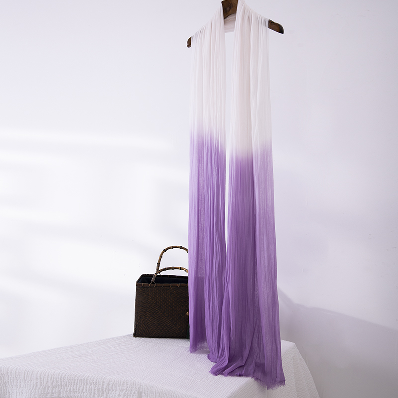 Zen Dance Gradient Color Mother-Of-Pearl Yarn - Long Cotton Scarf