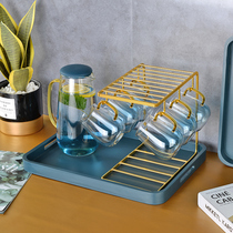 Upside down light luxury tea cup water cup cup storage cup shelf shelf creative home double-decker living room drain cup shelf