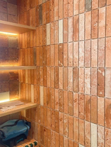 Retro clay red brick old long clay handmade brick chain store background wall wall tiles 50*200