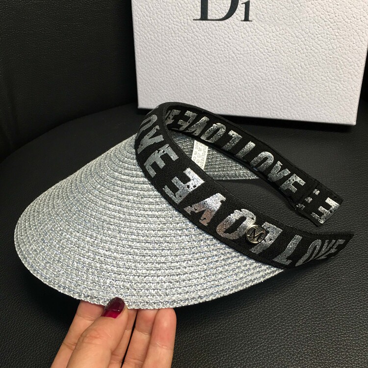 Women's summer hats, straw hats for face protection and sun protection, fashionable open-top versatile hats, letter casual cool hats, trendy detail image 4