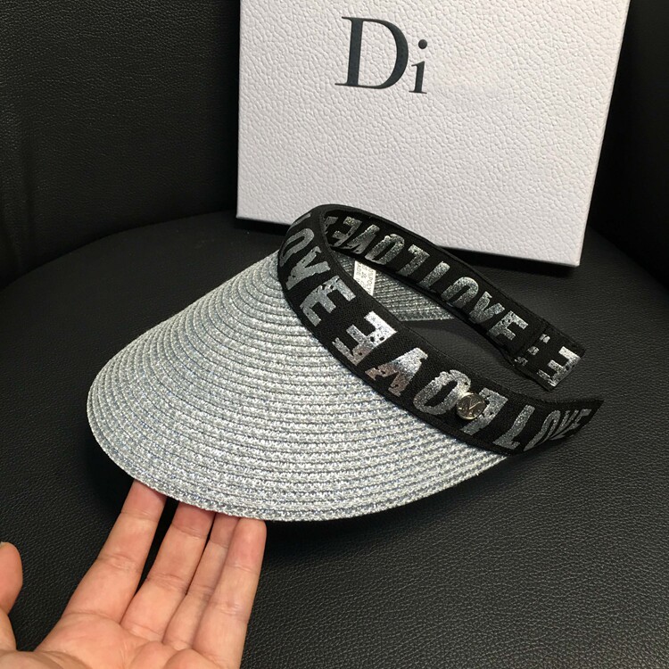 Women's summer hats, straw hats for face protection and sun protection, fashionable open-top versatile hats, letter casual cool hats, trendy detail image 1