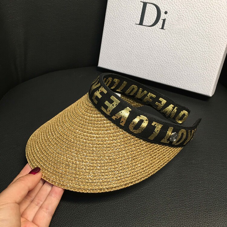 Women's summer hats, straw hats for face protection and sun protection, fashionable open-top versatile hats, letter casual cool hats, trendy detail image 6