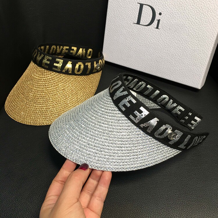 Women's summer hats, straw hats for face protection and sun protection, fashionable open-top versatile hats, letter casual cool hats, trendy detail image 12
