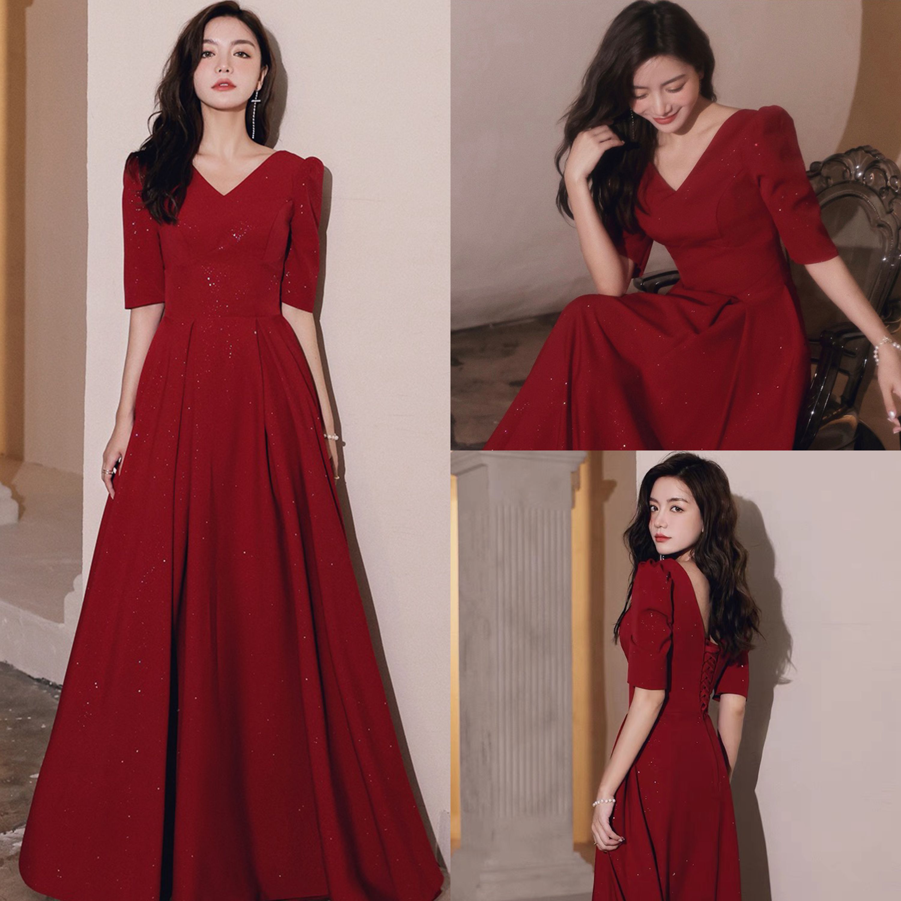  S+T-035 wine red spray gold clothes for about 145cm rental rental   + $3.14 