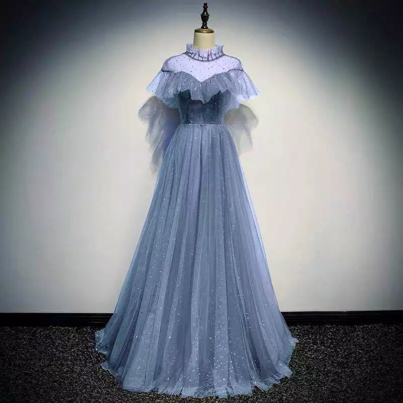  3XL+T-002 blue high-collar clothing is about 140cm long for rent   + $3.14 