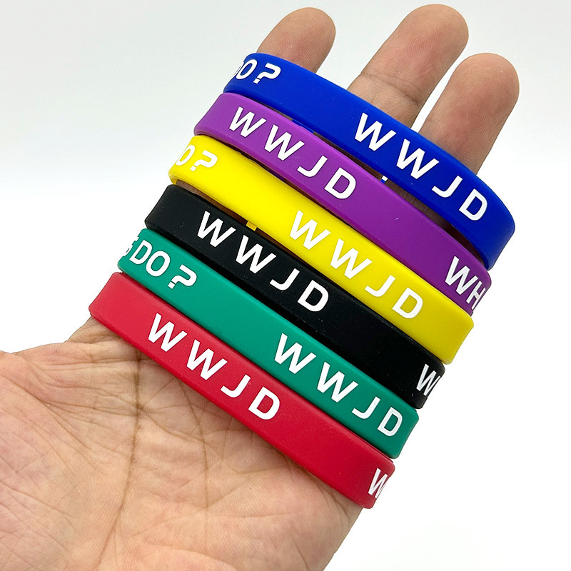 Wwjd Basketball Star Iverson's Same Style Inspirational Sports Bracelet Silicone Wristband Fan Activity Bracelet for Boys and Girls