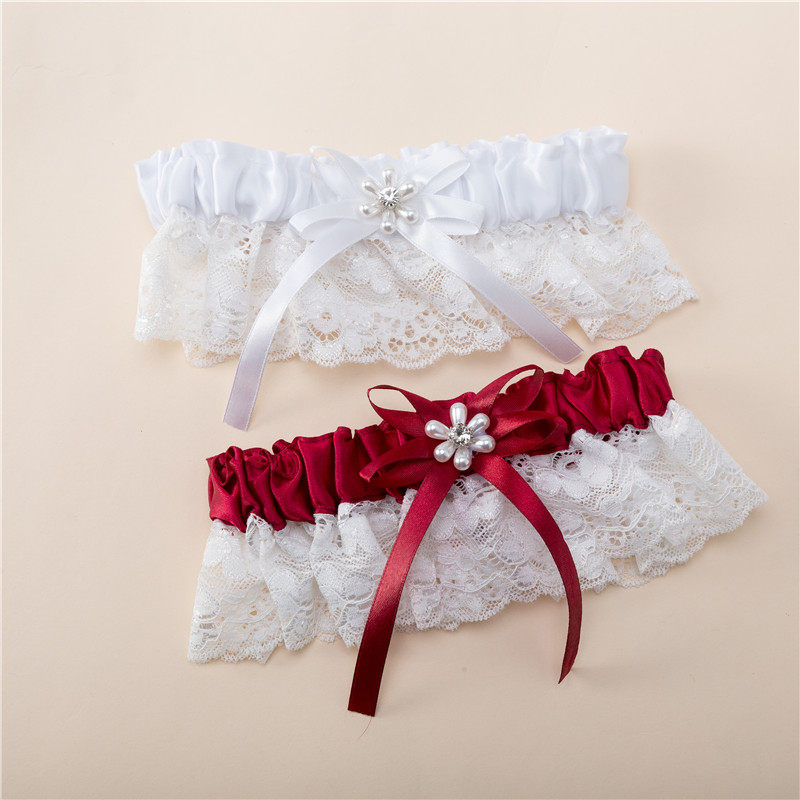 Bride Wedding Feminine Game Thigh Ring Garter Ring White Silk Lace