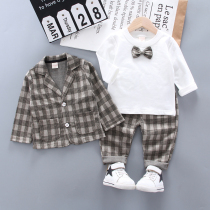 Little boy baby suit three-piece suit 0 spring and Autumn new trend 3 Infant childrens clothes British dress 1-4 years old