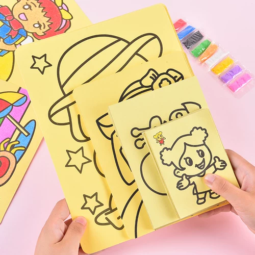 Клеевая картина, интеллектуальная игрушка, цветной песок для рисования для детского сада, DIY