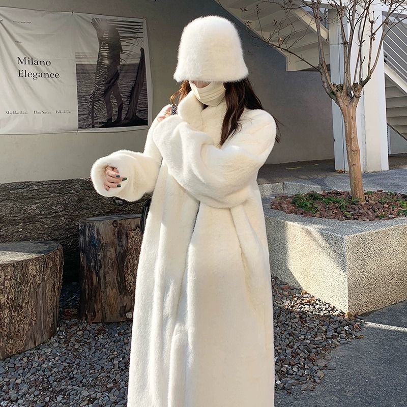 【Off-Season Clearance at a Loss】Long Stand-Up Collar Faux Mink Loose Fur Integrated Eco-Friendly Fur Coat for Women 【Off-Season Clearance at a Loss】Long Stand-Up Collar Faux Mink Loose Fur Integrated Eco-Friendly Fur Coat for Women