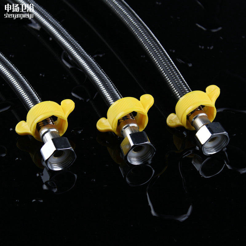 Hose water pipe hot and cold water inlet toilet water heater stainless steel bellows braided explosion proof 4 points upper water pipe