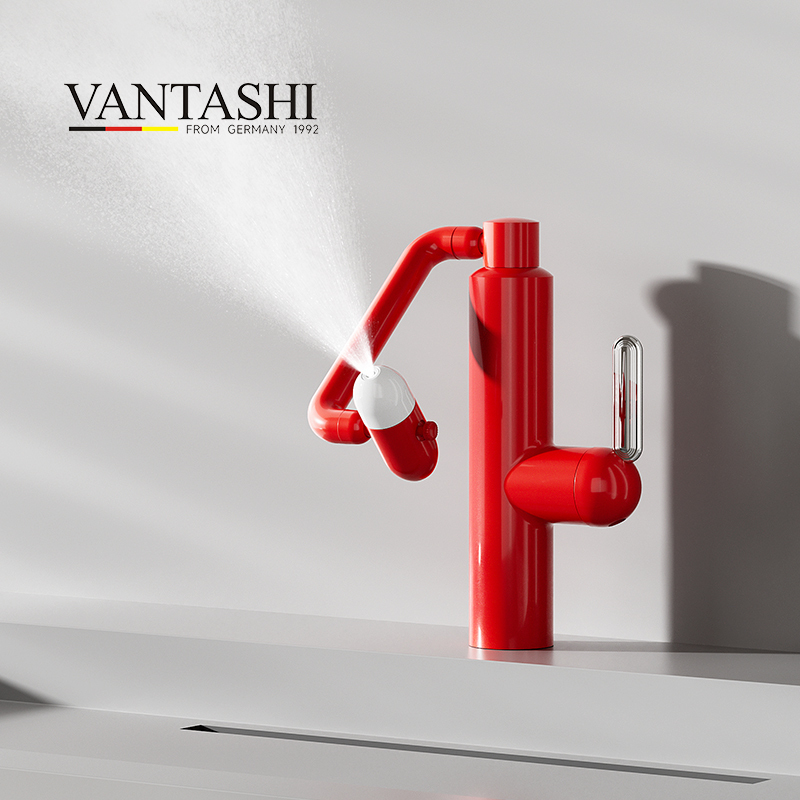German Fantasi Dopamine Faucet with Pull-Out Mechanical Arm, Universal Rotation, Hot and Cold Water for Washing Hands and Face, Basin Faucet German Fantasi Dopamine Faucet with Pull-Out Mechanical Arm, Universal Rotation, Hot and Cold Water for Washing Hands and Face, Basin Faucet