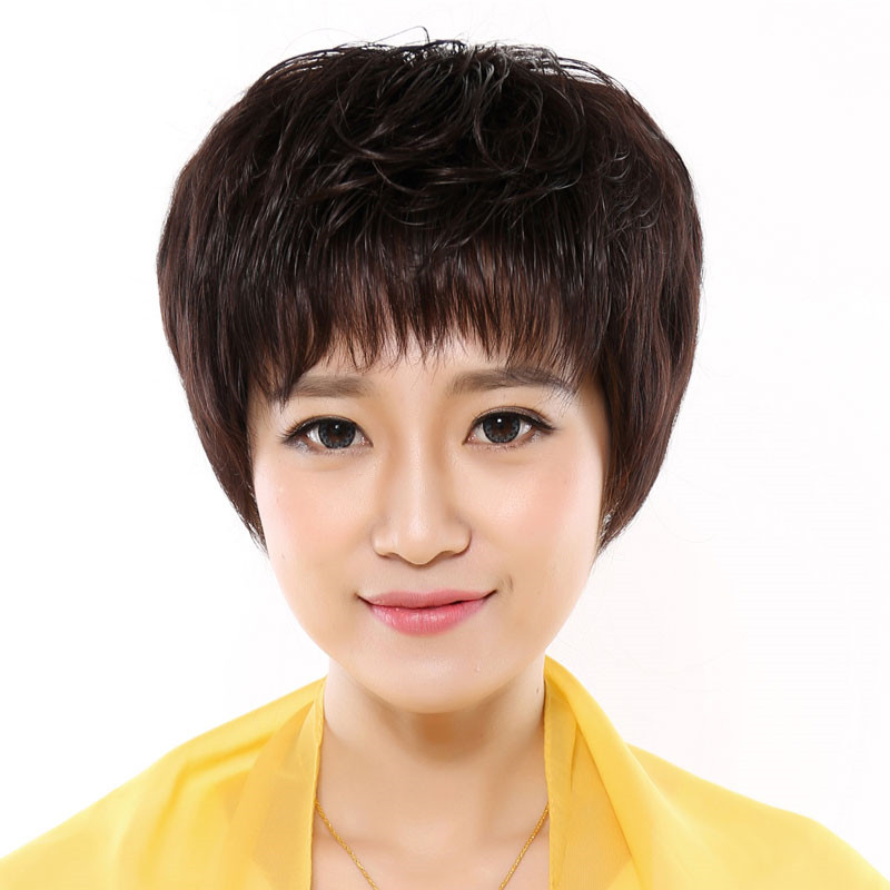 假发女短发短卷发女士蓬松短直发型中老年妈妈轻薄气质整顶假发套