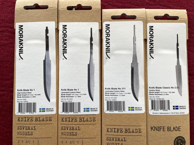 Swedish Mora Carbon Steel Laminated Blade, Carbon Steel No. 2, Laminated Steel 311, Laminated Steel No. 2