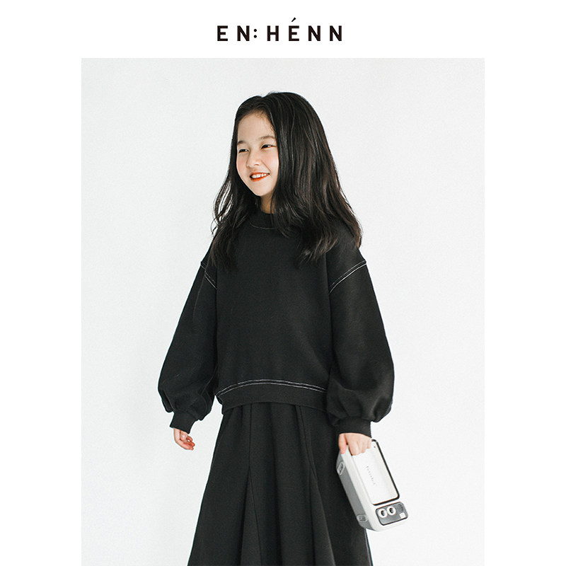 ENHENN Children's necropolis 2022 spring autumn new foreign send baby hooded blouse boy girl loose clothes