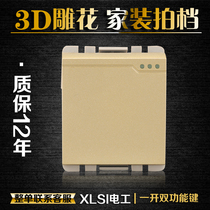 Type 118 switch socket module Tuhao gold Q8 series one-open dual control Single-open switch function key module