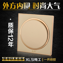 International electrician 86 tyrant gold round wall switch one open double control single open double 1 open double switch panel