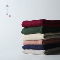 Nine artisans retro cotton and linen absorbent thickened tea towel Japanese Kung Fu tea set zero with elegant pot pad small rag