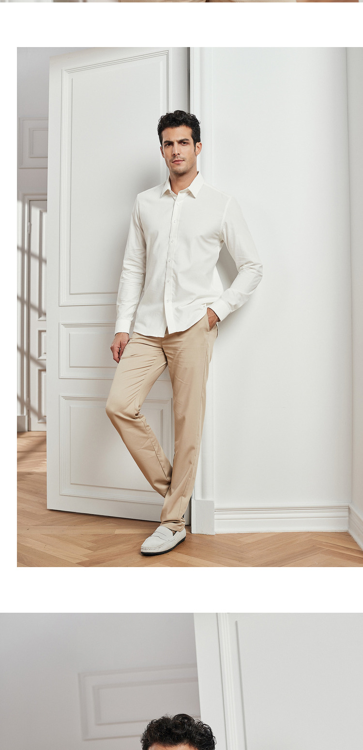 Shanshan nam Winter Corduroy Áo dài tay ấm kinh doanh Casual Slim Thanh niên áo trắng cơ sở sơ mi tay ngắn nam