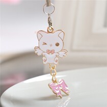 Bill Cartoon Kitty kitty Butterfly junction Girl Mobile Phone Shell Chain Pendant Pendant Ornament Rope Gift
