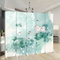 Chinese toilet toilet living room screen partition partition wall small household folding mobile dynamic fabric push