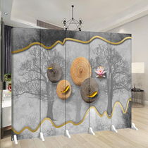 Nordic screen living room partition wall modern simple folding mobile push-pull solid wood double-sided office fashion folding screen