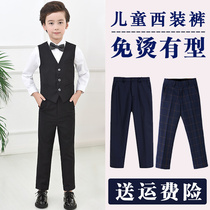 Boys black trousers childrens Tibetan school uniforms pants childrens straps spring and autumn pupils costumes suit pants