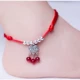 Dog Year Red Rope Anklet Nữ Silver Bell Dệt tay Vòng chân sinh viên Hàn Quốc Xu hướng mới Cặp đôi đơn giản Vòng chân lắc chân nữ vàng đẹp